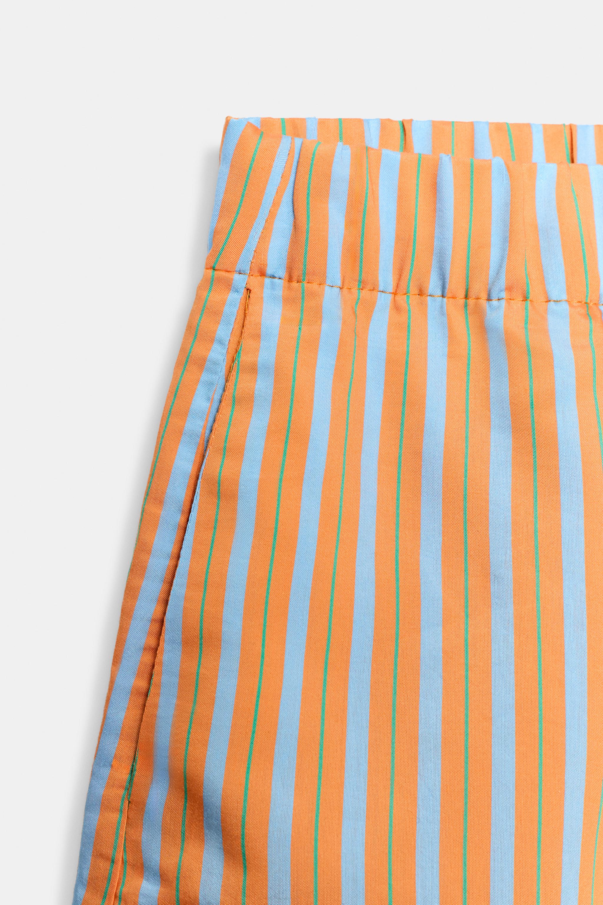STRIPED POPLIN SHORTS